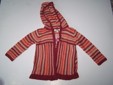 NWT Mimi  Maggie Boutique Girls Sweater Knit Size 4 Multicolor Stripe w/Hood