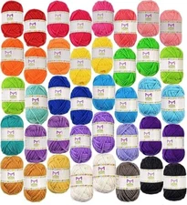 Yarn Lot Skeins Assorted Colors Huge Lot Acrylic Wool Balls Knitting 40 pieces