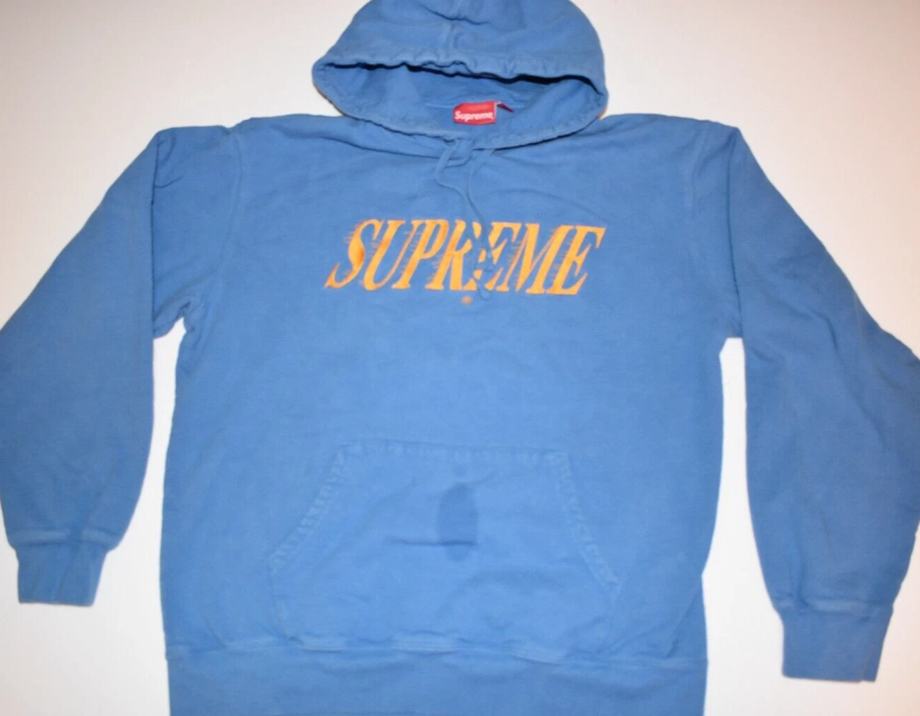 Sweat à capuche Supreme Crossover logo brodé bleu/jaune, taille X Large