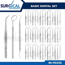 90 Instruments Basic Dental Set Mirror Explorer College Plier Economy Grade