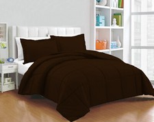 Deluxe Quality 1000 TC Chocolate Down Alternative Comforter 100% Cotton Solid