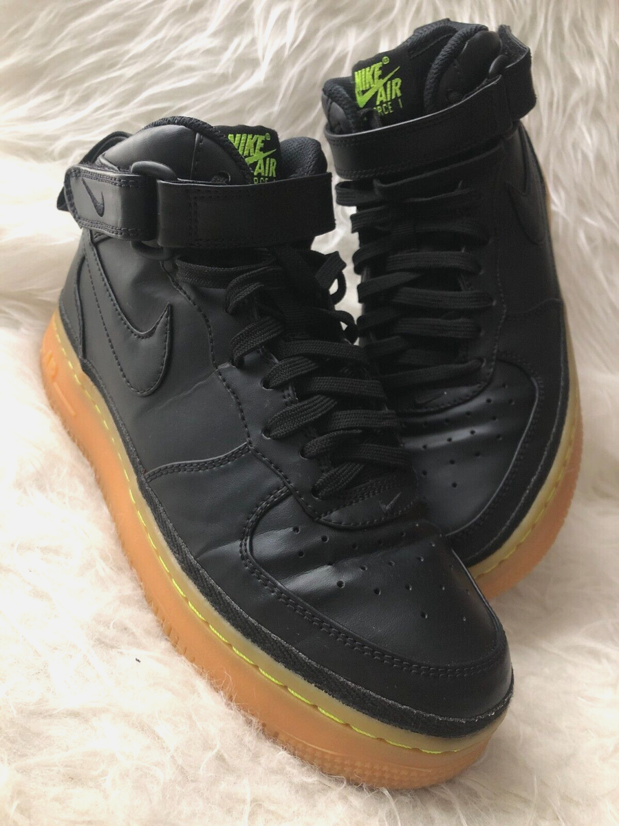 NIKE AIR FORCE MID LV8 (GS) WOMEN'S BLACK MID-TOP AF1 SNEAKER UK 5, EU 38