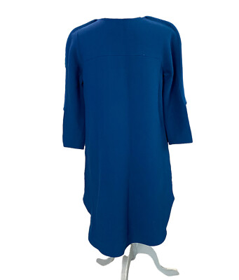 Phillip Lim 3.1 Wool Teal Blue Dress 3/4 Sleeve Pockets Sz 2 | eBay