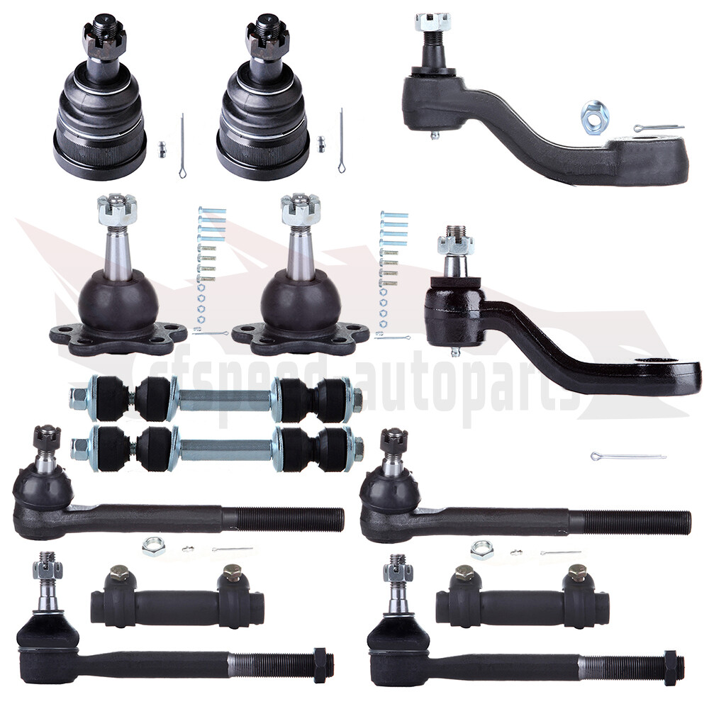 14pcs Front Tie Rod Ends Sway Bars Ball Joints For 1993-2000 Chevrolet C2500