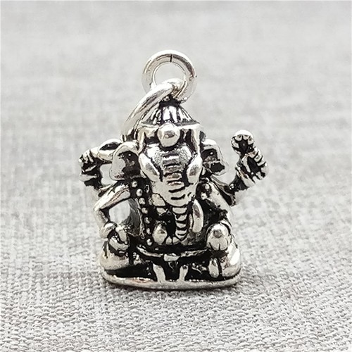 925 Sterling Silver Ganesha Shiva Pendant for Necklace - Picture 1 of 4