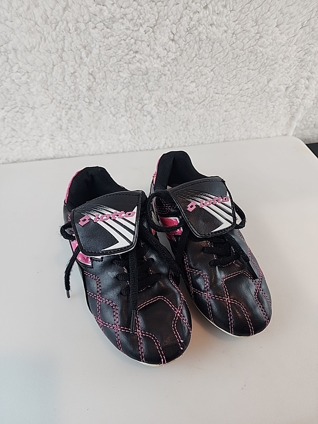 Lotto Elite scarpe tacchetti calcio rosa nero bambina taglia 12