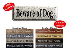 "Beware of Dog" sign, fence sign, gate sign, 2" x 6" - FREE SHIPPING