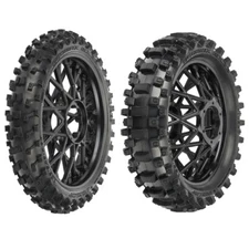 Pro-Line 1/4 Dunlop MX33 CR4 Front / Rear Tires w/ Black Wheels (2) Promoto-MX