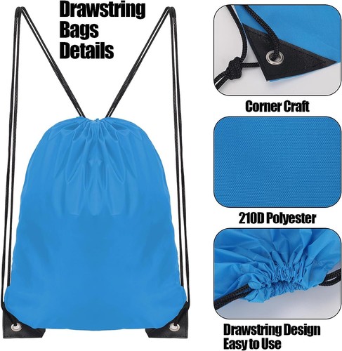 Drawstring Bags Swim Bag Oxford Drawstring Gym Bag String School Bag Waterproof - Picture 50 of 67