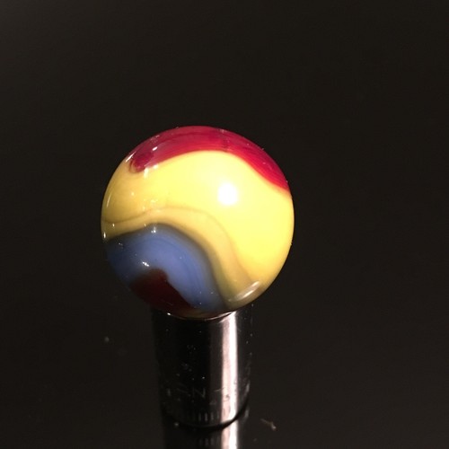 vintage akro agate superman corkscrew marble shooter size .