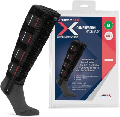 EXTREMIT-EASE Compression Garment  Lower Leg Wrap Black Size S Length Reg New!