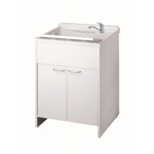 Lavandino Lavatoio per Esterno con Mobiletto 60x60 Pilozzo in Resina