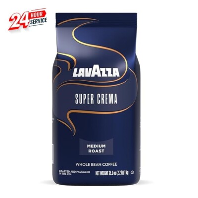 Lavazza Super crema Whole Bean Coffee, Medium Espresso Roast 2.2 Lbs
