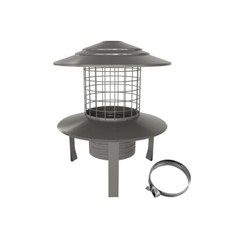 Pot Hanging Cowl Stainless Screw-Fix for Flue Systems 3" 80mm
