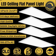 4Pack 2x4Ft 75Watt LED Panel Light Drop Ceiling Panel,Recessed Edge-Lit Fixture