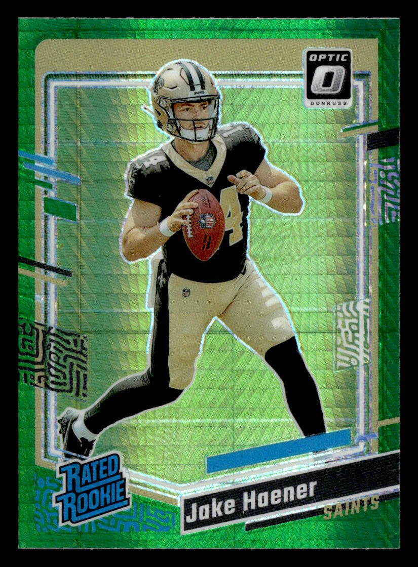 2023 Donruss Optic #277 Jake Haener Green Hyper Prizm