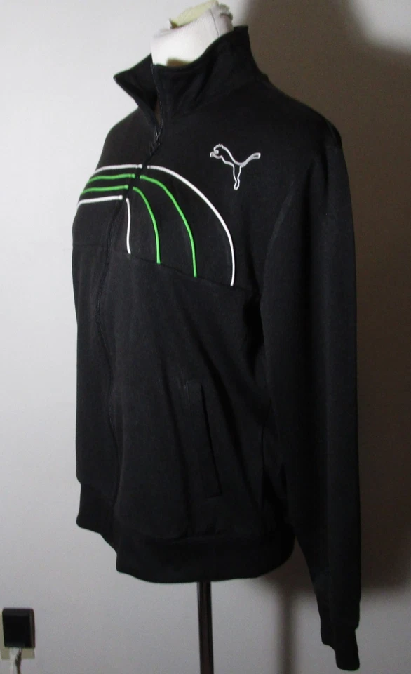 Chaqueta de calentamiento atlética PUMA negra con cremallera completa cuello falso talla S Foto 2 de 4