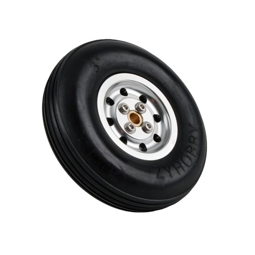 1 par de buje de aluminio de ruedas de goma 100 % sólido 3 pulgadas 76,2 mm para avión/modelo de radiocontrol - Imagen 7 de 7