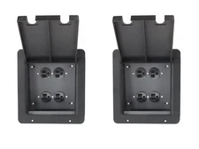 2 Elite Core Recessed Audio Stage Floor Box with Quad AC Outlets