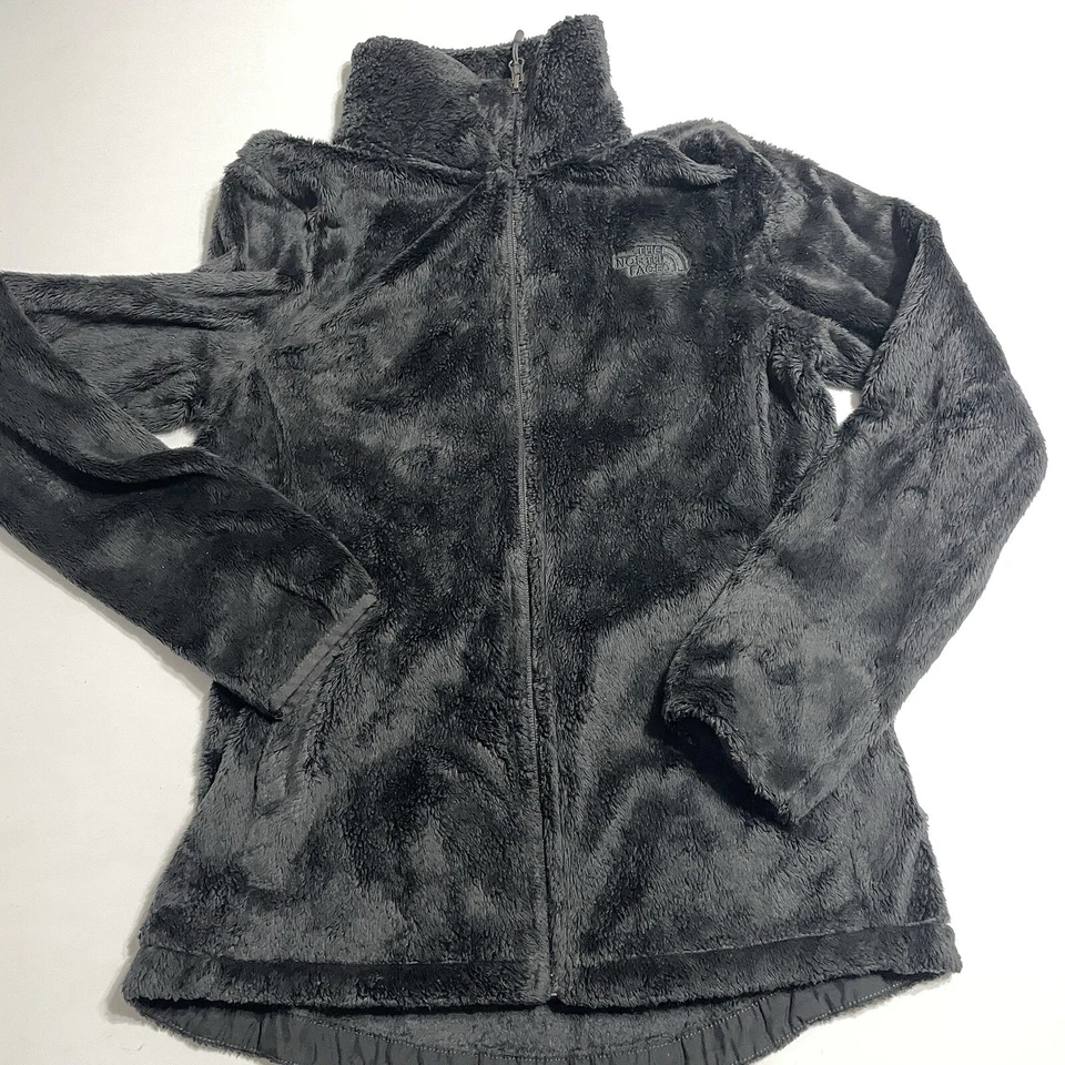 Chaqueta polar North Face pequeña para mujer Osito negra cremallera completa difusa