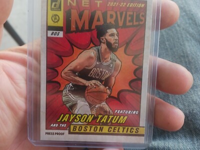 2021-22 Panini Donruss GOLD PRESS PROOF Jayson Tatum Net Marvels #19 MessageMe4