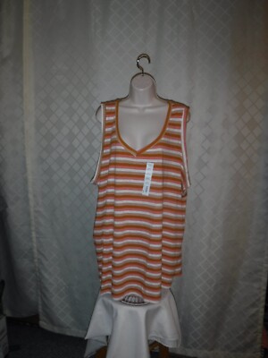 Size Plus Sleevelees  Tank Tops Sonoma,4X,3X,2X,Multi Color 100% cotton NWT
