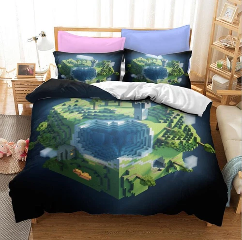 Minecraft Bettbezug Cartoons Bettwäsche Set Kissenbezug 135x200|200x200 Kinder - Bild 23 von 27