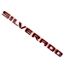 For 2019-2023 Silverado Tailgate Letter Emblem Badge Z71 LT LTZ Red Gloss Black