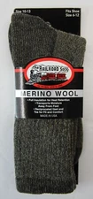 The Railroad Sock Men's Merino Wool Work Socks Shoe Size 6-12 RAILROAD SOCK