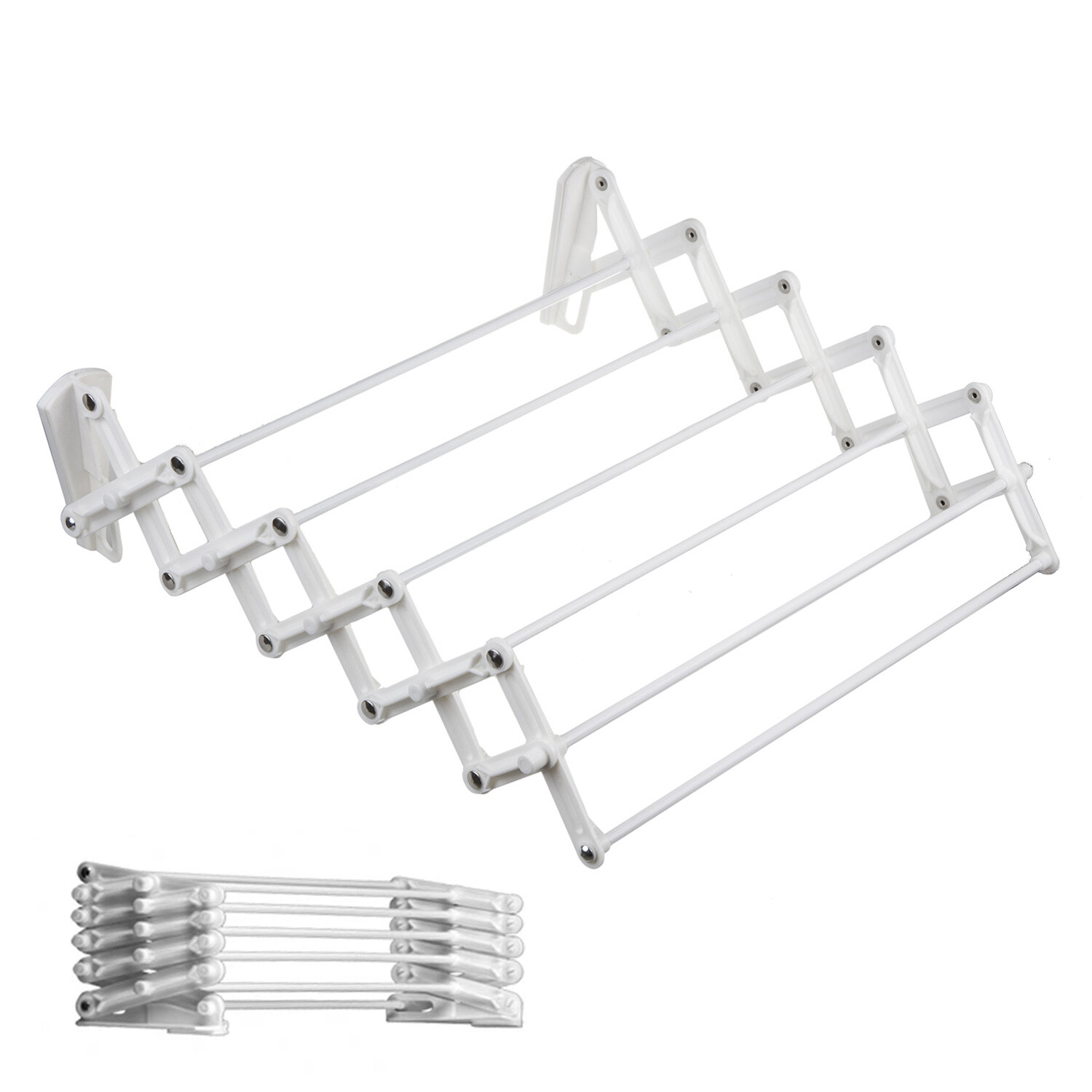 Séchoir mural pliable blanc 60cm Etendoir ABJ suspendu linge