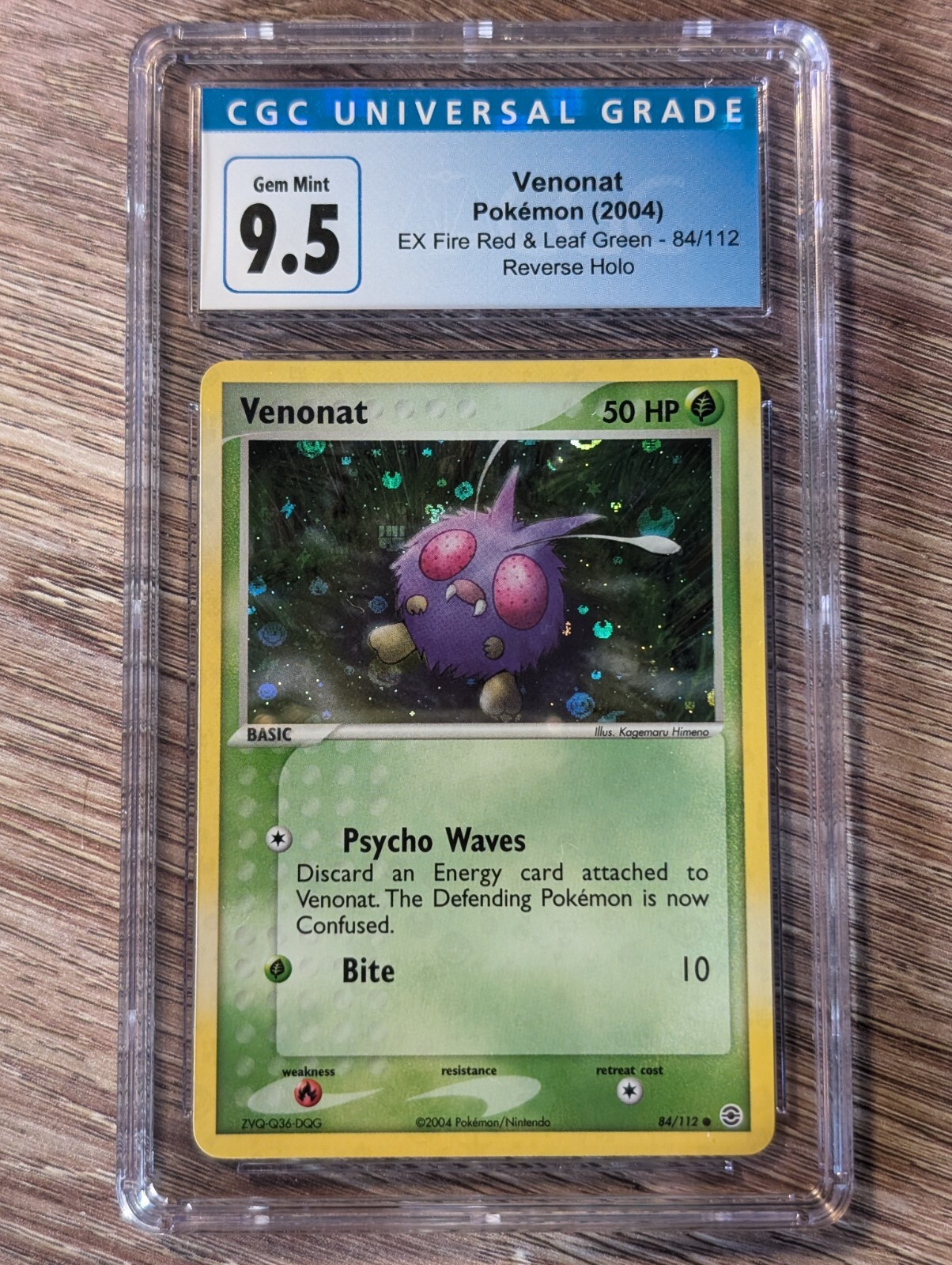 2004 Pokemon Ex Fire Red & Leaf Green Venonat Rev Holo #84 CGC  Gem Mint 9.5/10