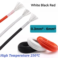 High Temperature 250℃ Braided Cable Fiberglass Silicone Electrical Wire 0.3-6mm²