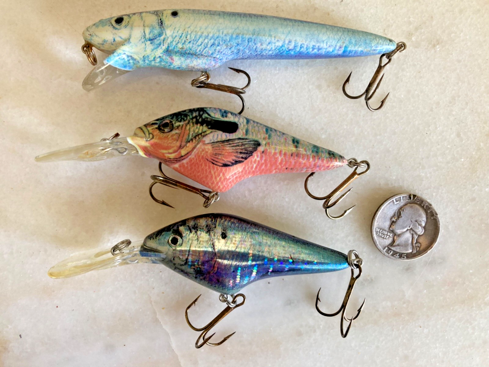 VTG lot of 3 Berkley Frenzy crankbaits with photo finish rattling lures in mixed divers