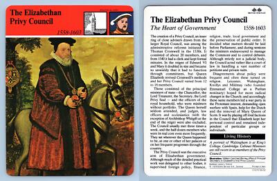 Elizabethan Privy Council Political British Heritage Edito-Service SA 1979 Card