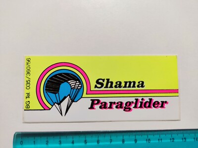 VINTAGE 80s ORIGINAL SHAMA PARAGLIDER BERGAMO STICKER STICKER STICKER