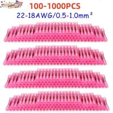 100-1000PCS Heat Shrink Butt Wire Connectors Crimp Terminals AWG 16-22 Gauge Lot