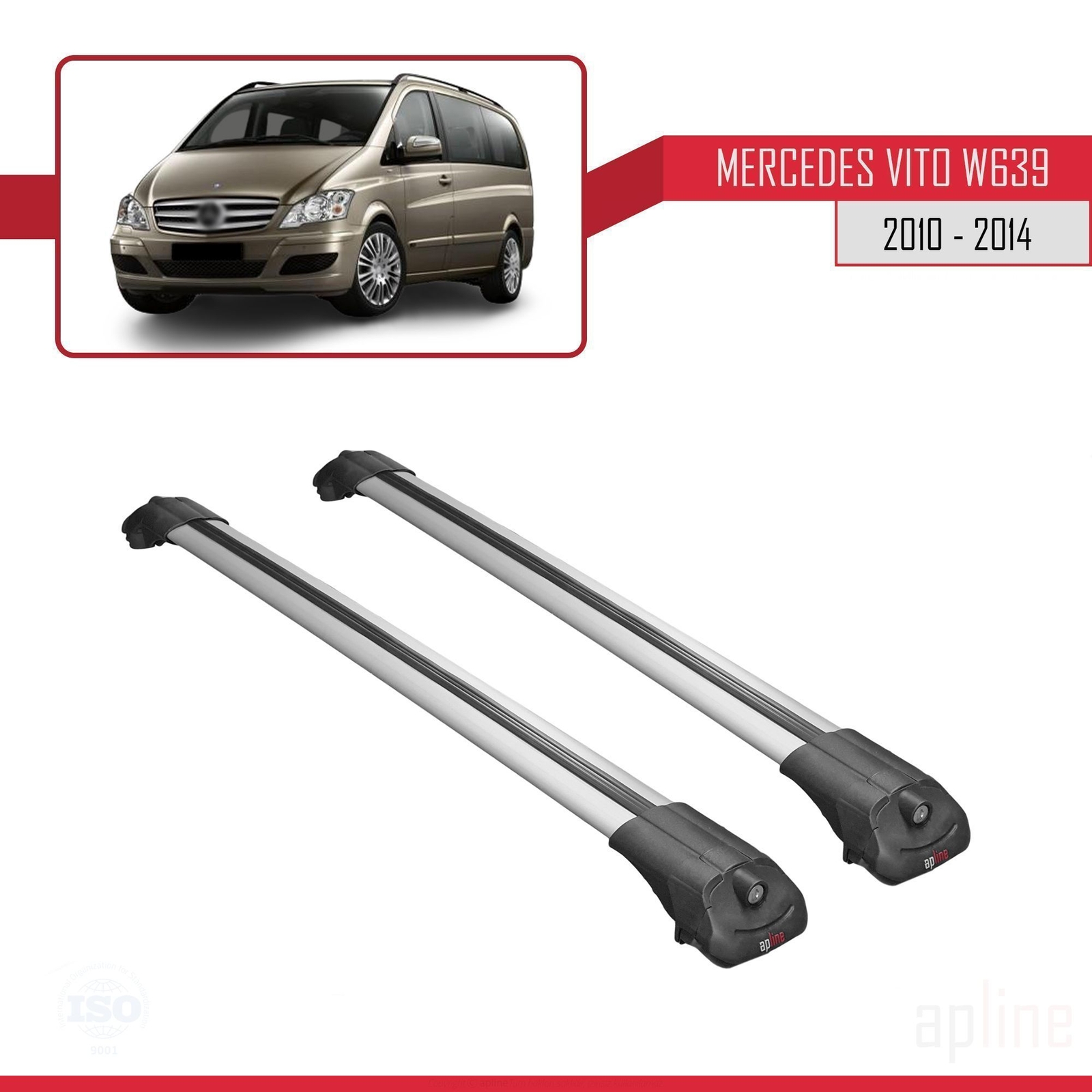 Barres de Toit Vito W639 2010-2014 : Solution de Charge pour Railing Bas