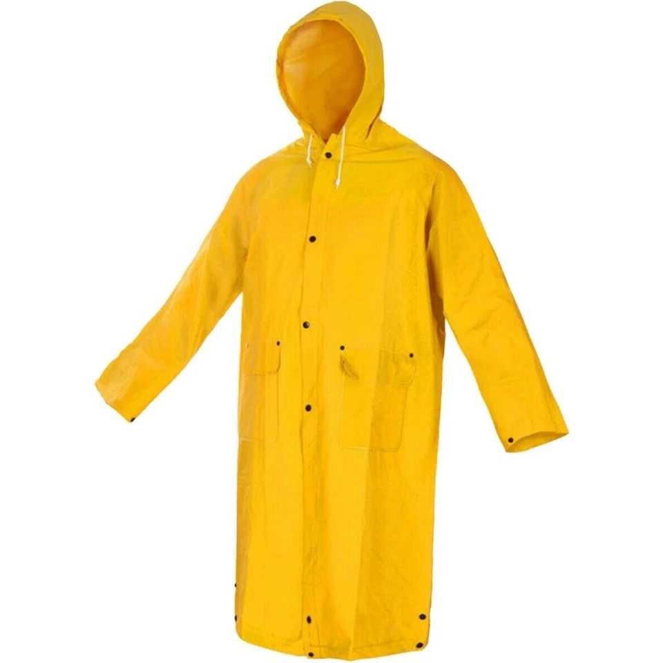 PVC Regenmantel gelb wasserdicht Regenjacke Regenparka Friesennerz Gummijacke - Bild 3 von 3