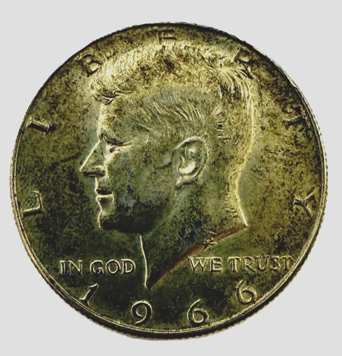 40% Silver  1966 Kennedy Half Dollar, AU