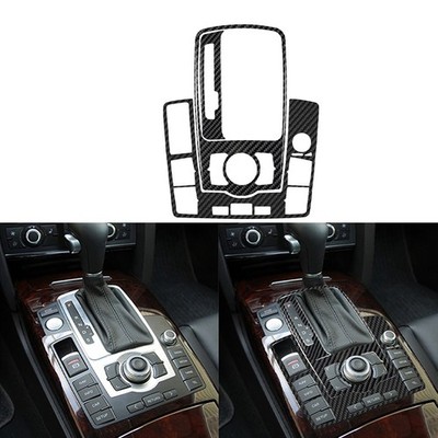 3PCS Shift Panel Cover Trim Sticker Interior For Audi A6 S6 C6 2005-2011