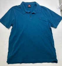 Quicksilver Men's, Large, Teal, Short Sleeve Polo, 100 Cotton