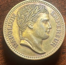 RARE Antique Bronze Empereur Napoleon Metal Coin Button One of a KIND!