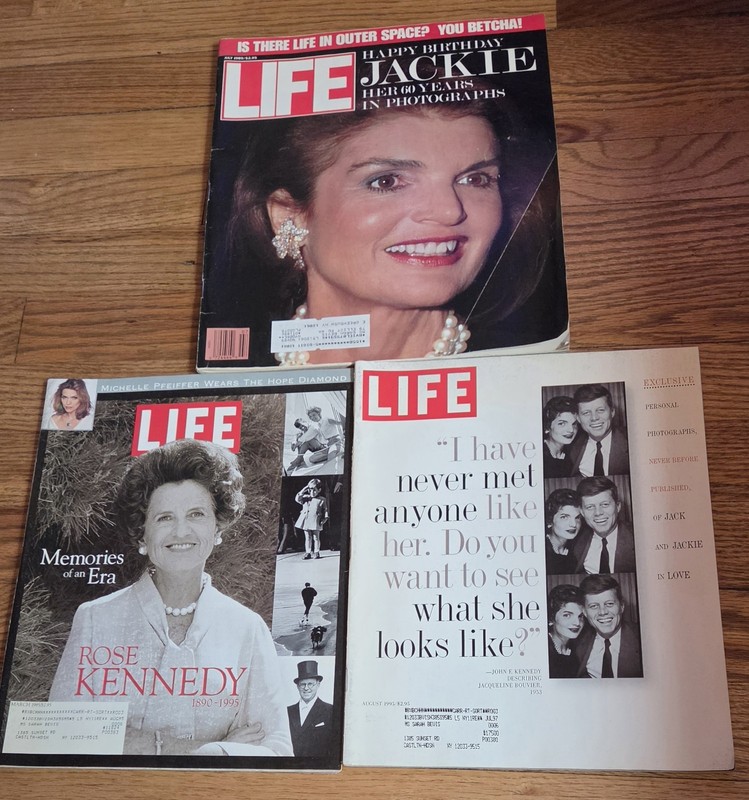 Life Magazine Jackie Kennedy, Rose Kennedy cover stories lot of 3 good condition