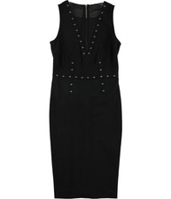Rachel Roy Womens Embellished Mesh Sheath Dress, black, S