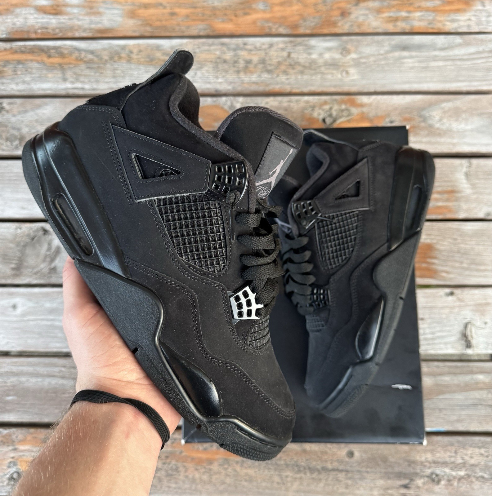 SAOLA Taglia 9 5 Air Jordan 4 Retro Gatto Nero (SUPER PULITO)
