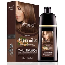 Mokeru Natural Organic Brown Hair Color Permannt Hair Coloring Shampoo-GRAPE RED