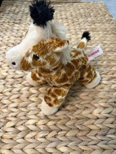 Aurora Gigi Giraffe Plush Beanbag Brown Mini Stuffed Animal 8" Floppy Soft Toy