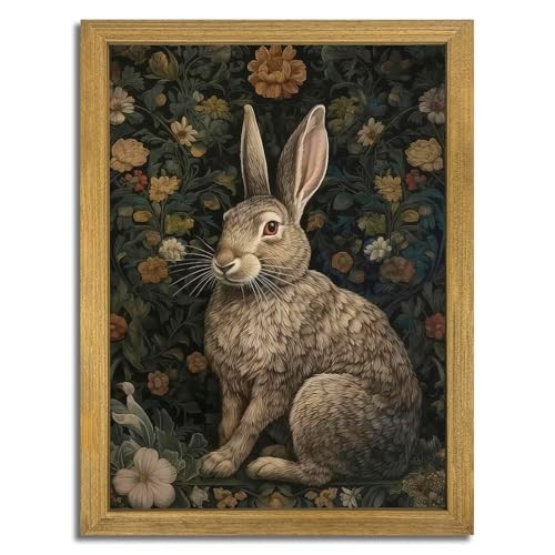 ★Original ART  ‘RABBIT' SAMHOU 3D Textured Wall Art, Vintage 16L