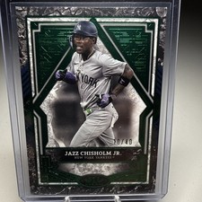 Jazz Chisholm Jr. #68 2025 Topps Tier One Base Tier 2 Green Foil /40 Yankees 