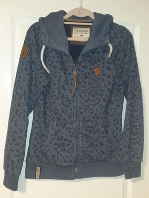 Naketano Kapuzenpullover Leopard Blau XL = L 42 Hoodie Pullover Pulli Jacke